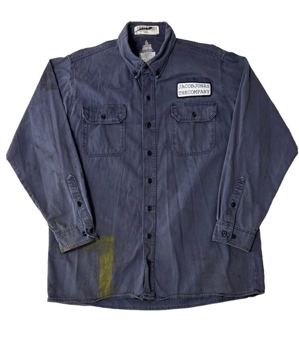 LAPCO FR Long Sleeve Blue Button-Down Shirt Size XL - Workwear Fire Resistant Y